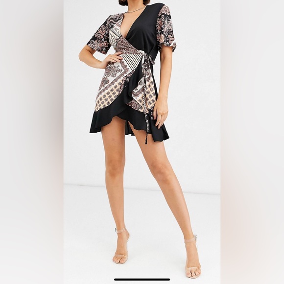 Missguided wrap tea dress - Picture 3 of 4